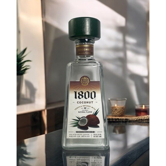 1800 Coconut Tequila Glass Bottle 750 mL Empty Liquor Bottle - Picture 1 of 10